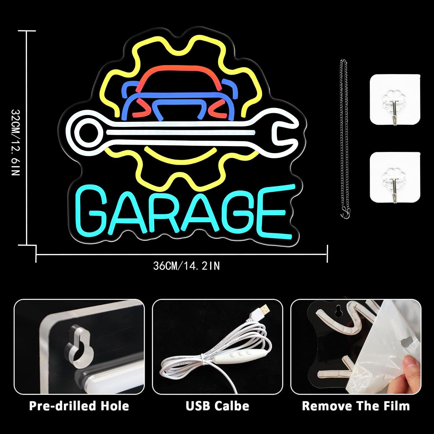 Garage Neon Sign USB Powered L - đánh giá và giá Auto Repair Shop In